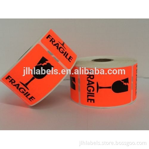 2x3 White and Red Fragile CRACKED GLASS Shipping Mailing Stickers 500abels/roll